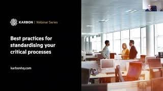 On demand webinar: Best practices for standardising your critical processes with Karbon logo