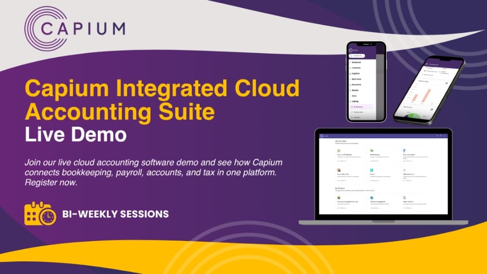 Capium Integrated Cloud Accounting Suite Fortnightly Live Demo image