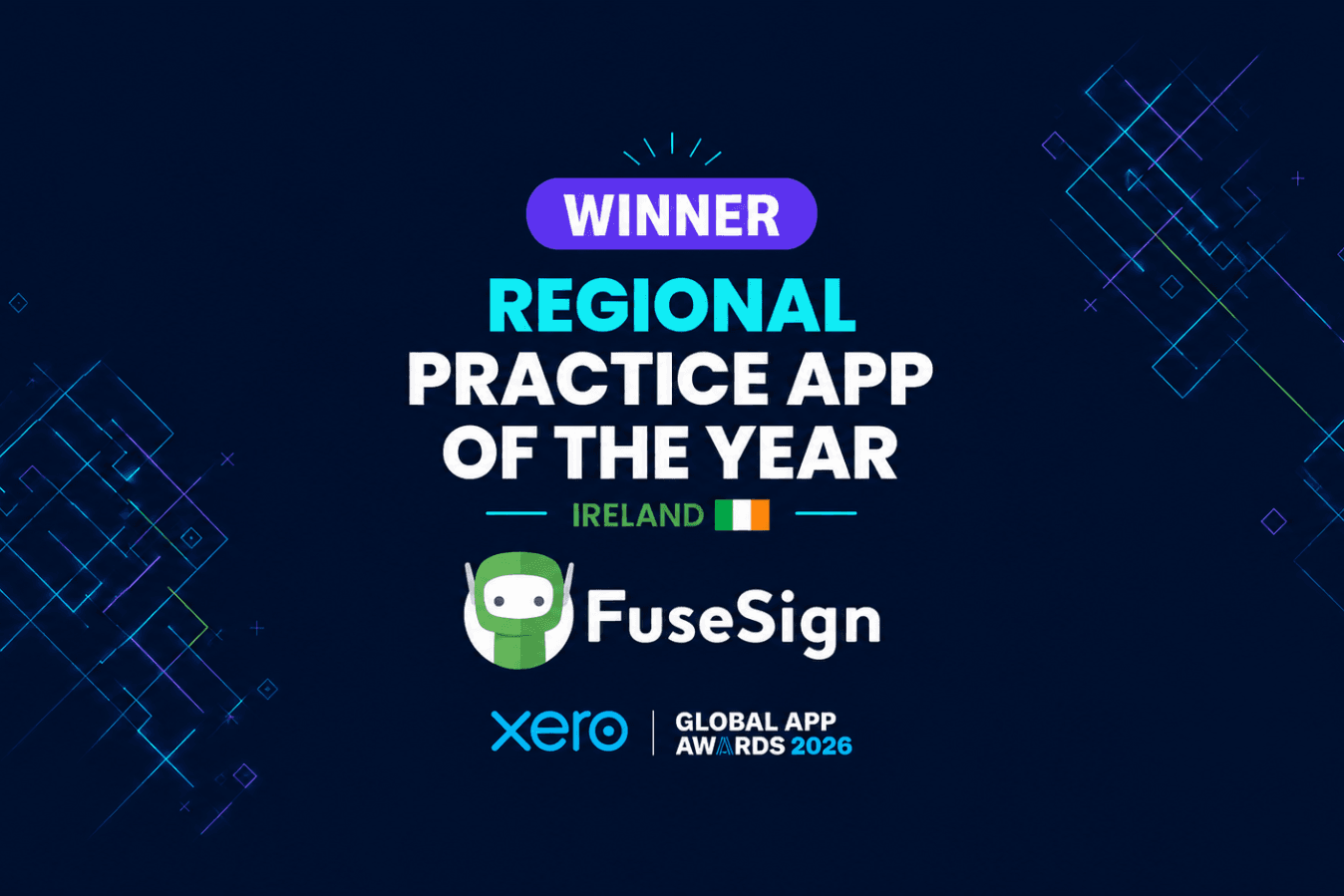 FuseSign named Xero Practice App of the Year for Ireland logo
